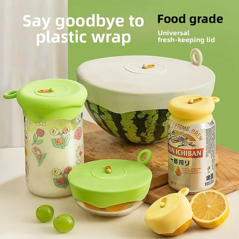 Food Cover Set Bowl Lids Heat Resistant Round Refrigerator Leftovers Universal Sealing Lids Reusable Kitchen Covers Oasis Select