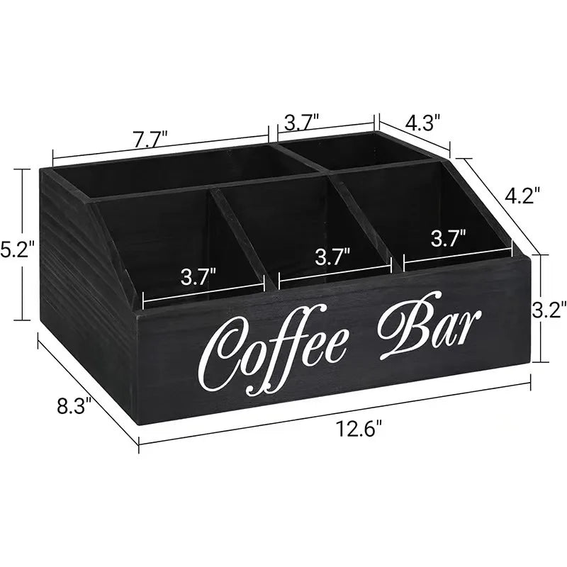 Wooden Coffee Capsule Storage Box Wooden Hand-held Desktop Milk Tea Bag Coffee Capsule Holder Storage Basket Oasis Select B One layer