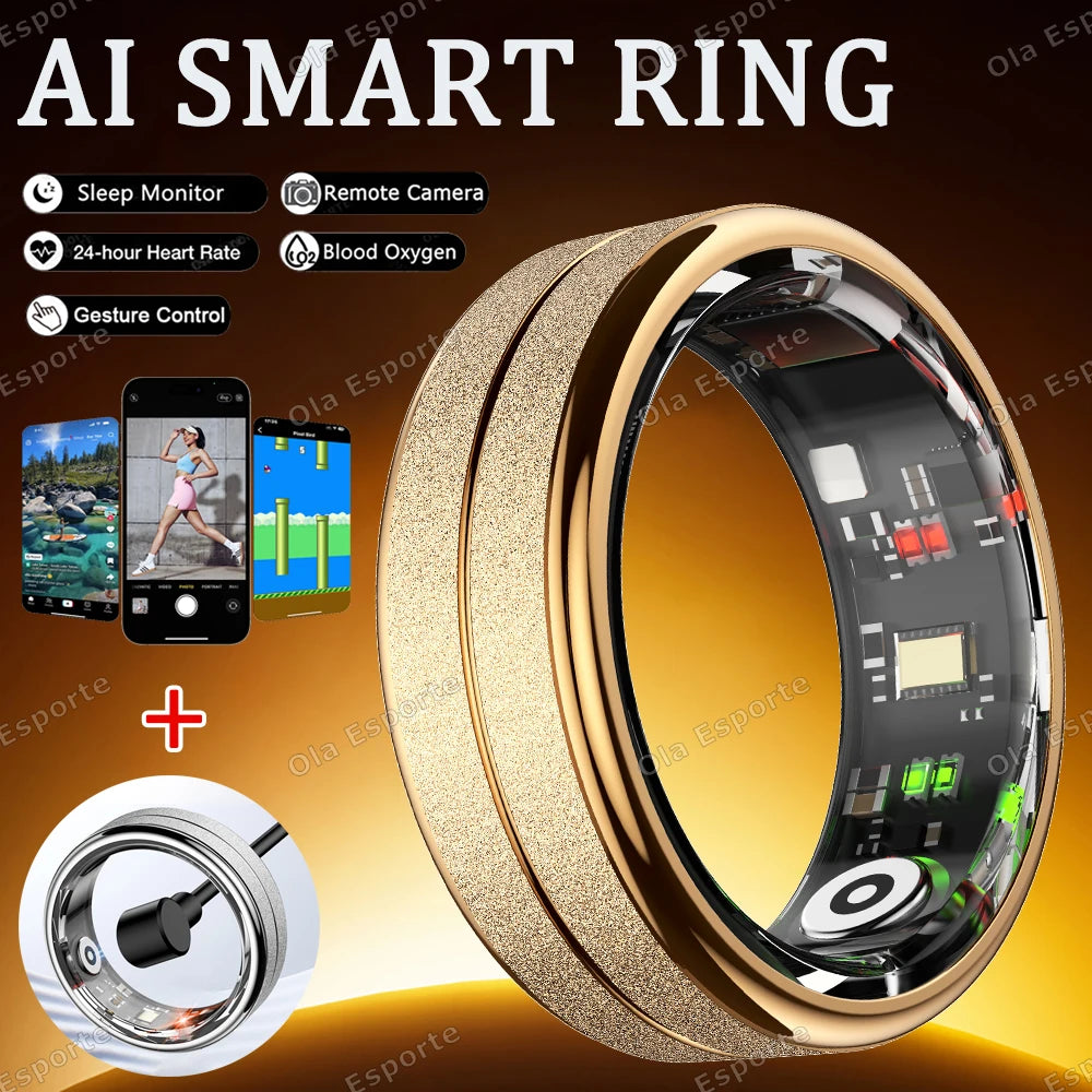 AI Smart Ring – Heart Rate, SpO₂ & Sleep Monitor | Waterproof