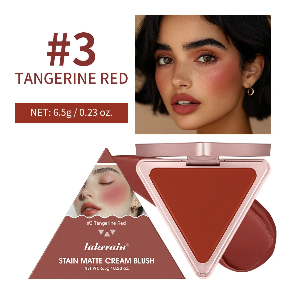 Higher Standard Satin Matte Cream Blush Long-Lasting Makeup Blush Brightening Low Saturation Shrinking and Expanding Natural Oasis Select 3 tangerine red