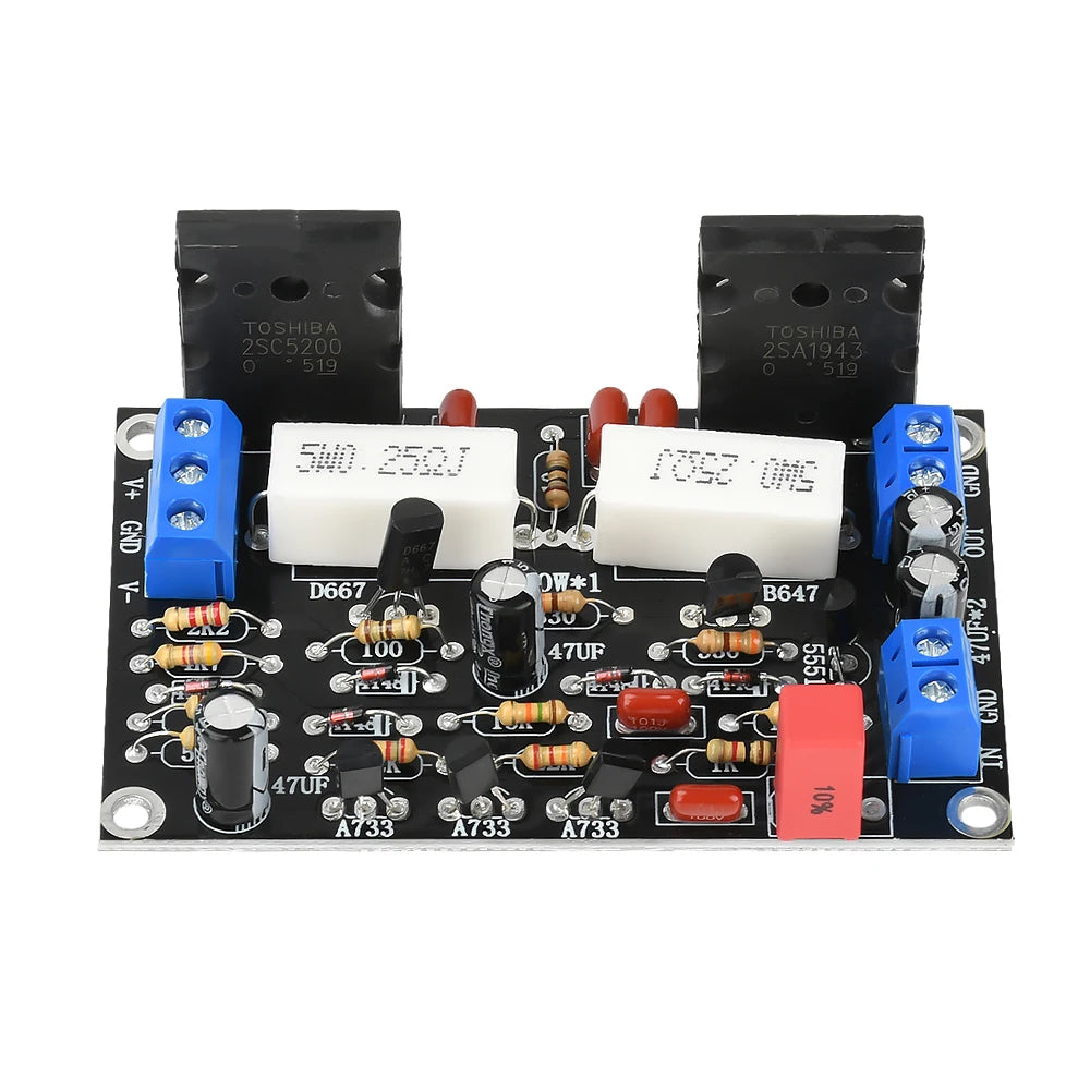 DC -10V-45V 100W 2SC5200+2SA1943 Mono High Power Post Stage Amplifier Board Low Noise HIFI Audio Amplifier Module Oasis Select