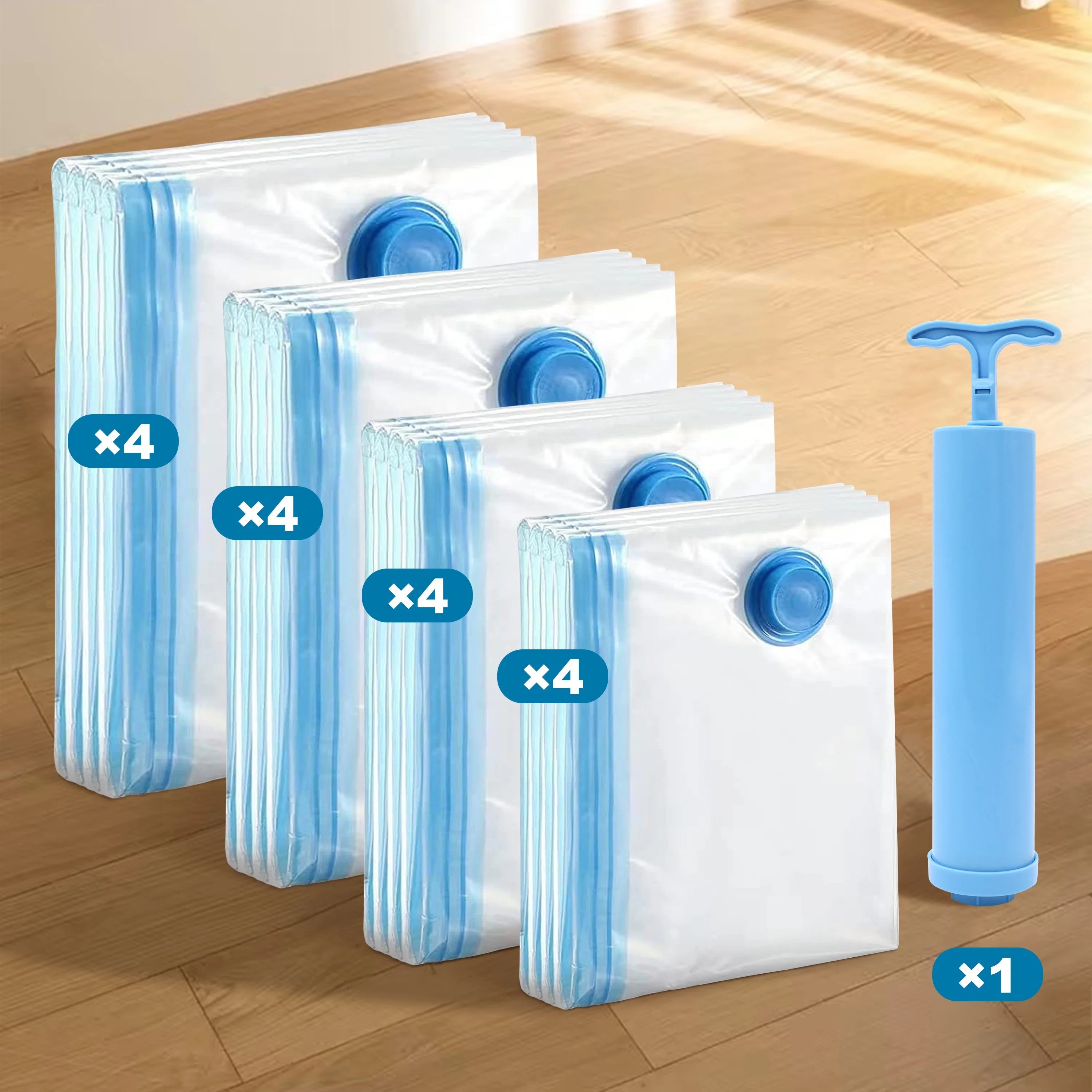4PCS Vacuum Bag With Valve or Pump for Clothes Storing Large Plastic Compression Empty Bag Travel Accessories Storage Containe Oasis Select