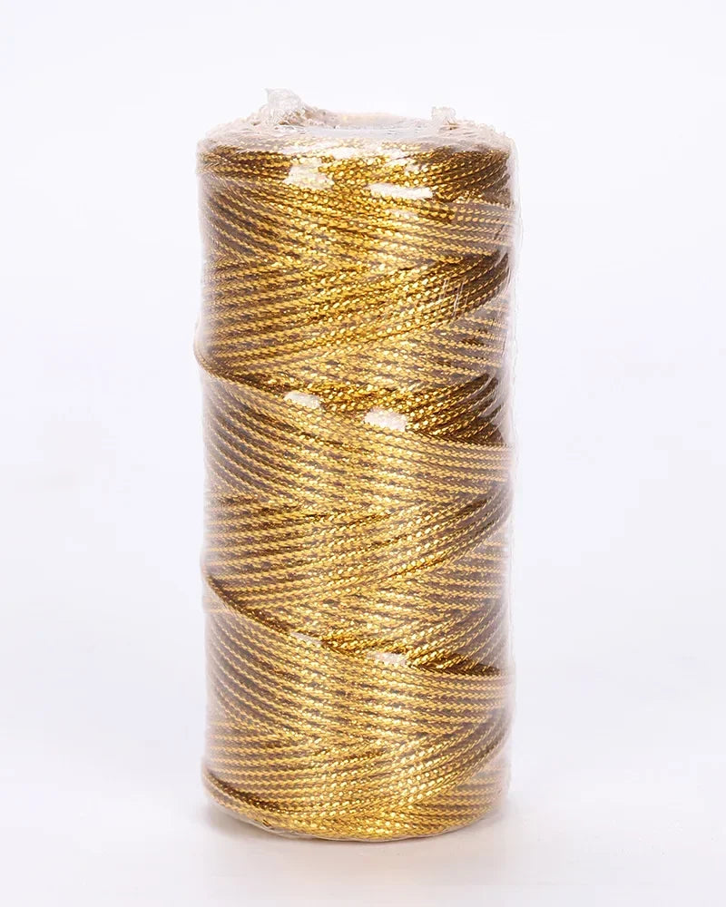 1.5mm 100M Gold Silver Macrame Cord Rope String for Sewing DIY Rope 100M Macrame Rope String for Sewing and Crafts Thread Twine Oasis Select A gold