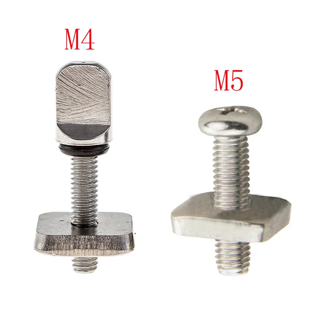 2sets M4 M5 Stainless Surf Fin Screws Plates Surfboard Longboard Screw Channel Sliding Fin Box Plate Smart Screw Oasis Select