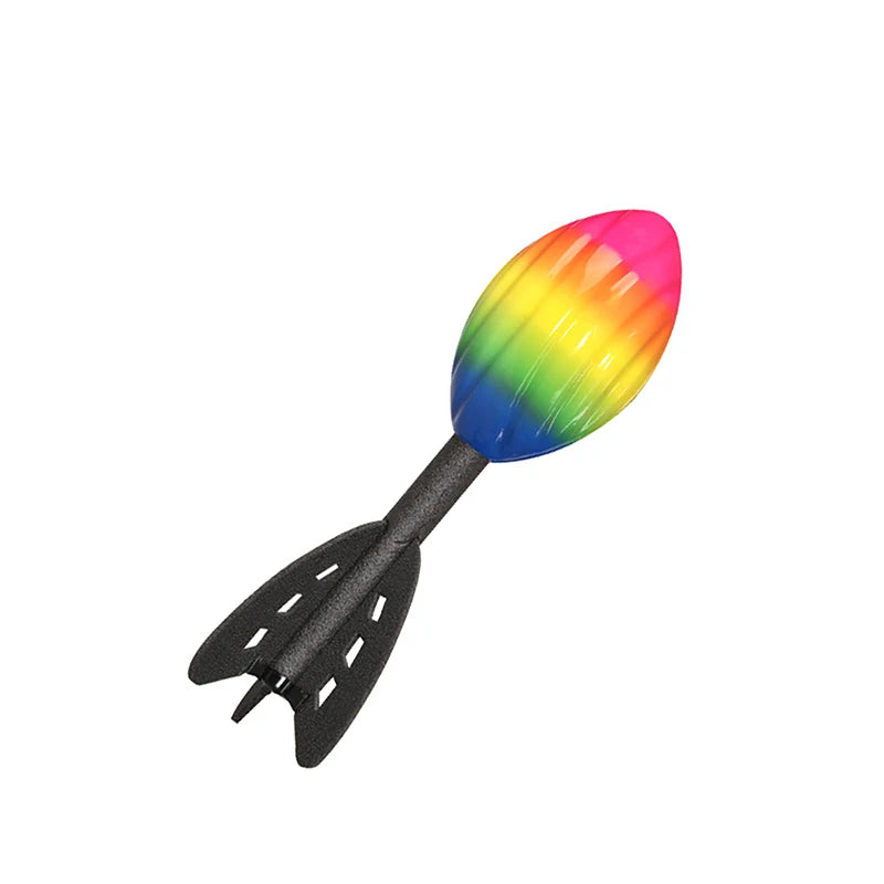 29cm Rainbow Foam Spiral Rocket Football Hand Throwing Toy Outdoor Long Distance Darts Toy Integrative Fun Throwing Game@#X Oasis Select Multicolor