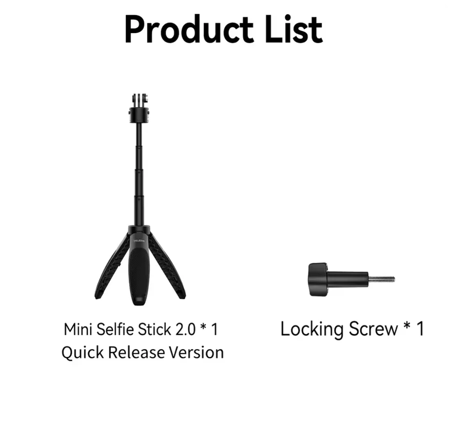 TELESIN Mini Selfie Stick Tripod for DJI Action 6/5 Pro/4/3