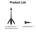 TELESIN Mini Selfie Stick Tripod for DJI Action 6/5 Pro/4/3