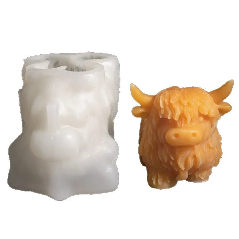Animal Resin Molds Highland Cow Shaped Silicone Mold Reusable Mould Cake Jelly Soap Gummy Wax Candy Candle Ice Snack Baking Oasis Select