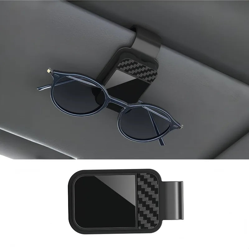 Car Sun Visor Sunglasses Clip Holder Universal Stable Glasses Hanger Card Ticket Organizer Interior Storage Clip Car Accessories Oasis Select black