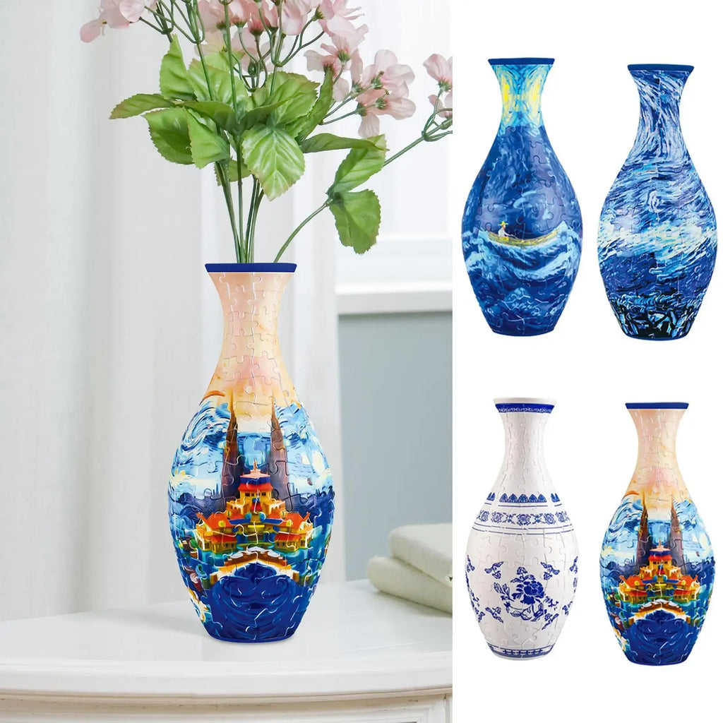 3D Vase Puzzle Puzzle Vase Jigsaw Puzzle Planter Flower Vase Puzzle Made By 160 Curved Puzzle For flower arranging decoration Oasis Select