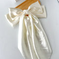 Solid Satin Bow Ribbon Hair Clips for Women - Elegant Bowknot Hairpins Barrettes for Girls, Wedding Bridal Hair Accessories Oasis Select WHITE