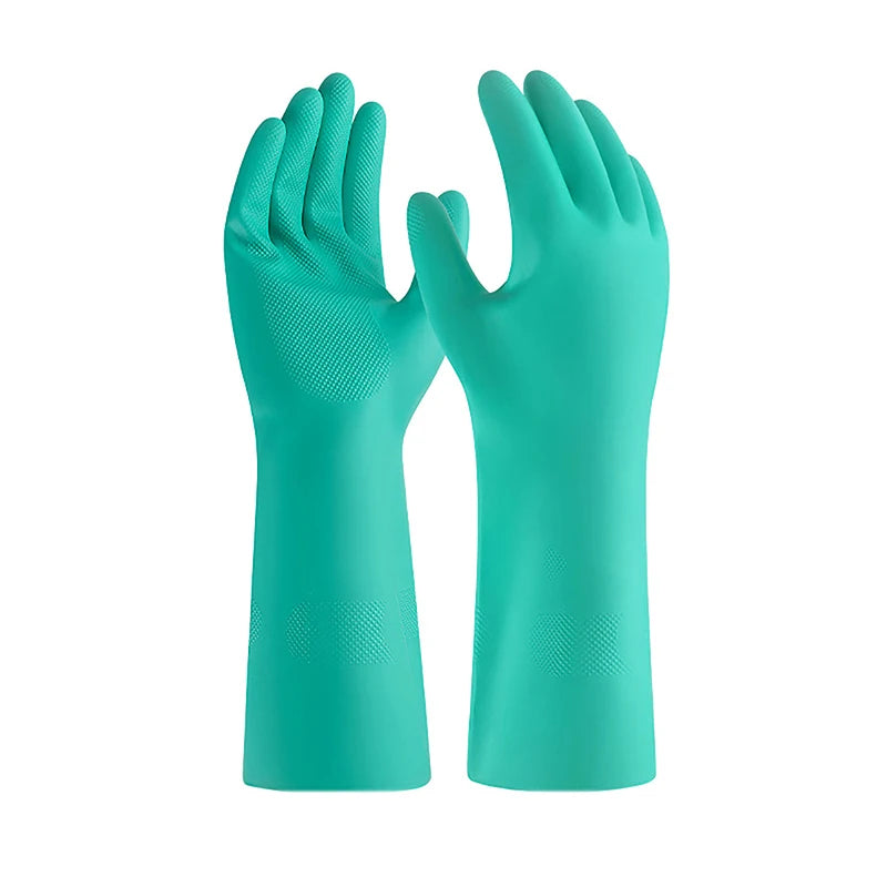 1Pair Thick Nitrile Gloves - Chemical Acid Resistant Waterproof Long Sleeve Gloves For Gardening Chemical Painting ,Latex Free Oasis Select S