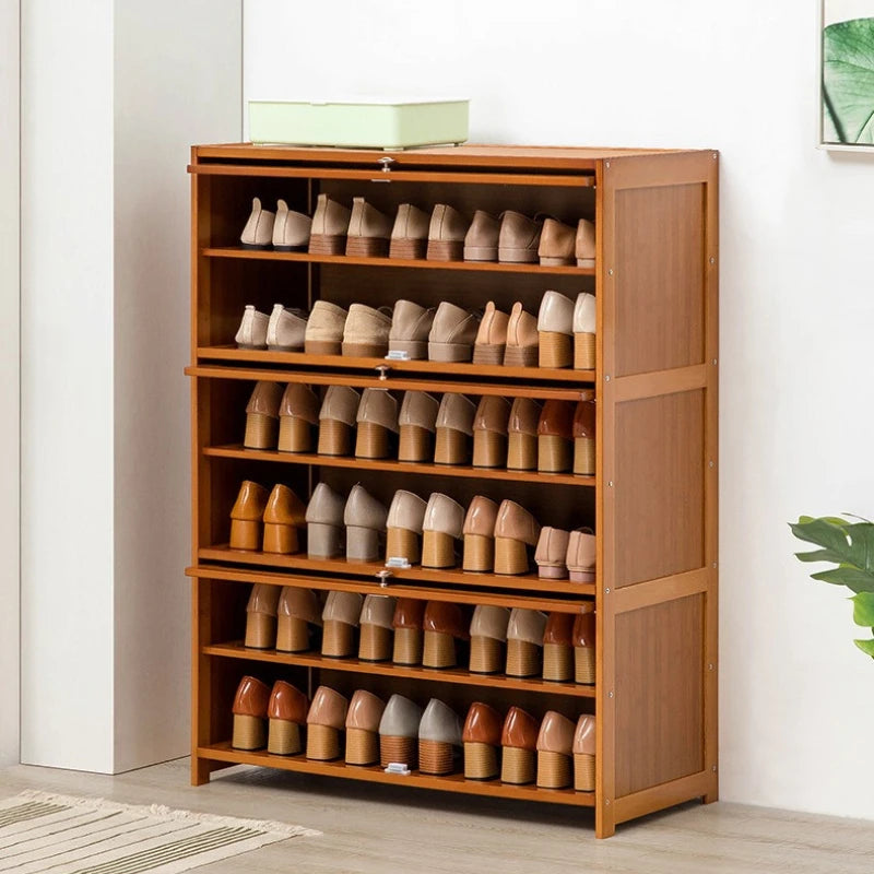 Shoe cabinet storage rack household modern door large capacity simple space saving ultra-thin solid wood Oasis Select