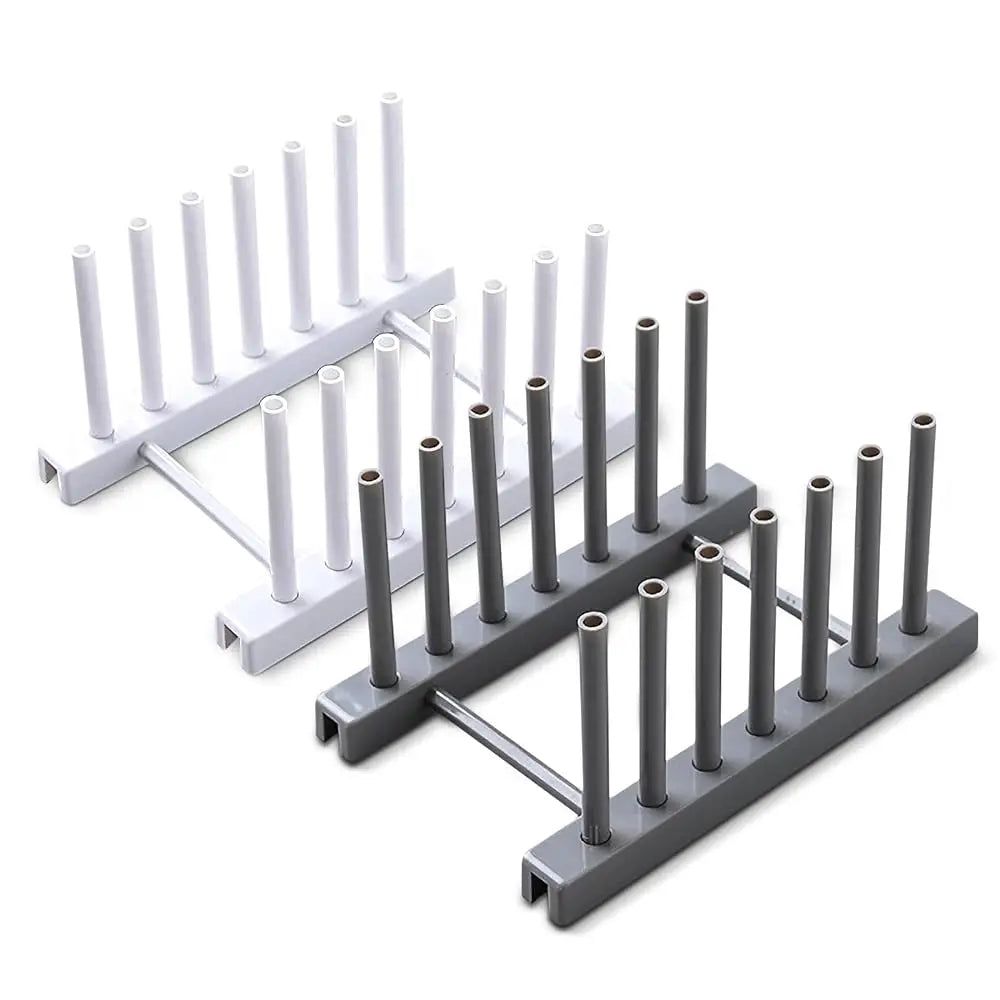 2 PCS Plate Rack Organizer for Cabinet – Plastic Stand for Plates, Bowls, Trays & Bakeware, Keeps Items Dry Oasis Select Combo