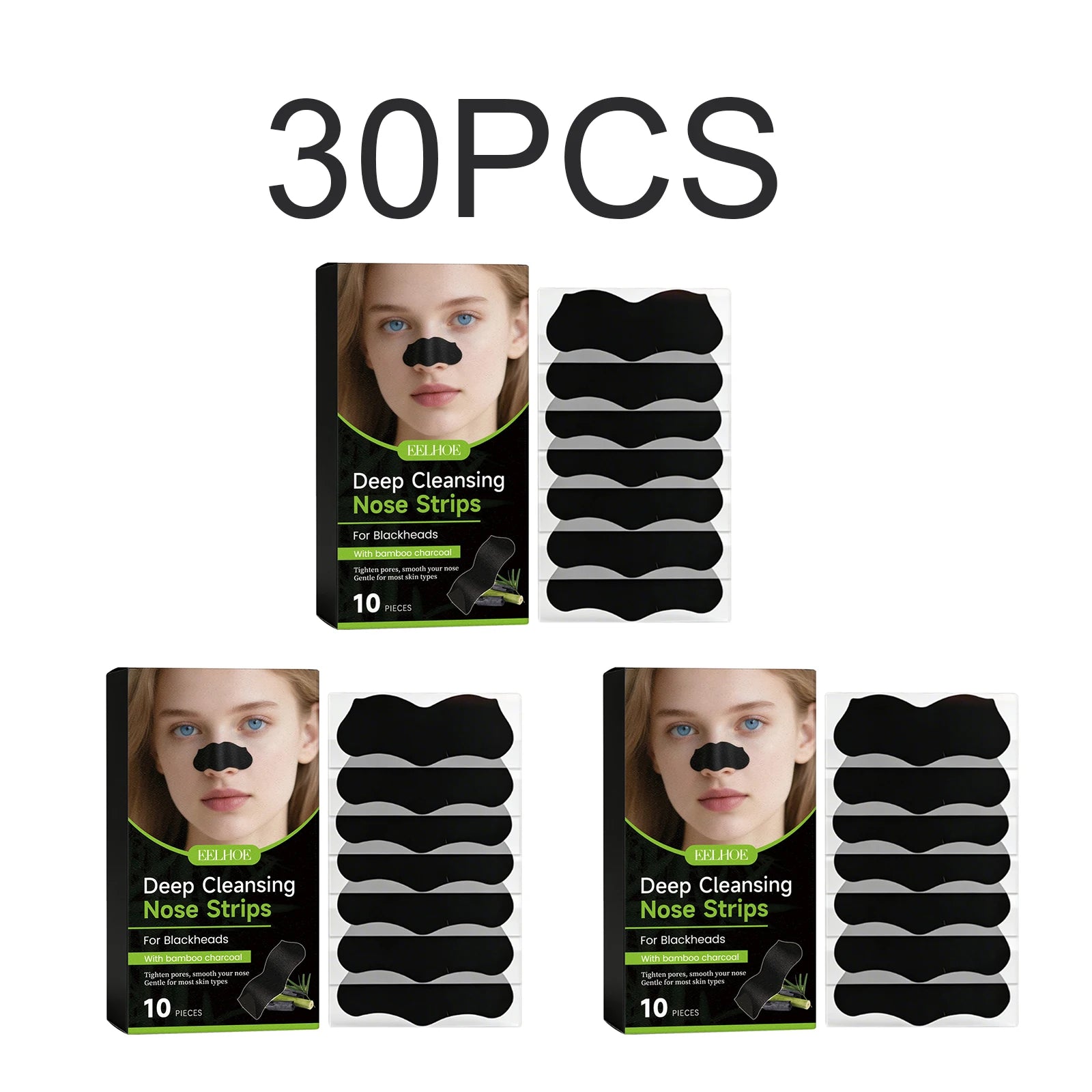 Blackhead Remover Nose Strips Unisex Deep Cleansing Pores Helps Clear Blackheads Minimizes Pores Nasal Mask Patch Skin Care Oasis Select 30 PCS