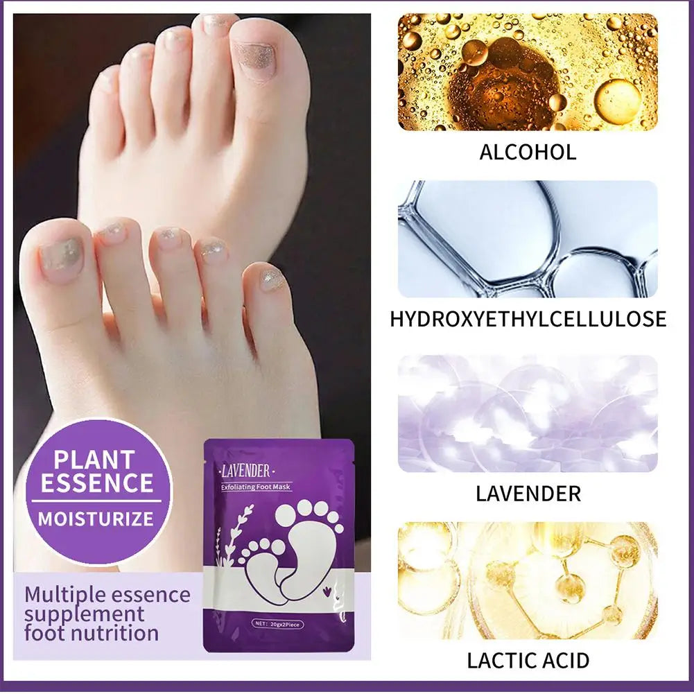 1/3/5 Bags Feet Exfoliating Foot Mask Foot Peeling Dead Skin Lavender Feet Masks Pedicure Socks Moisturizing Whitening Foot Care Oasis Select
