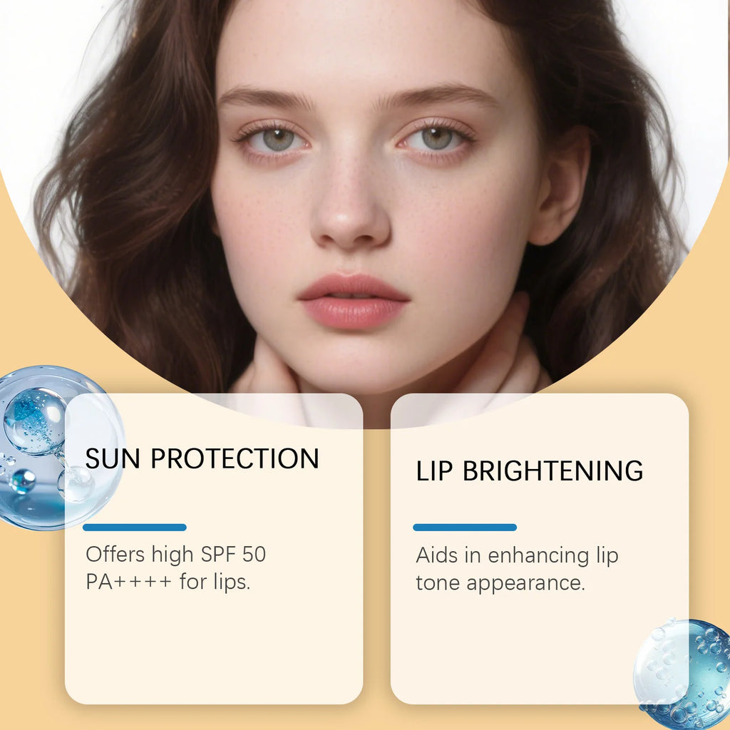Sun Protective Lip Balm SPF50+ Hydrating Lip Sunblock Fade Lip Lines Nourishing Moisturizing Brighten with Kojic Acid Ceramide Oasis Select