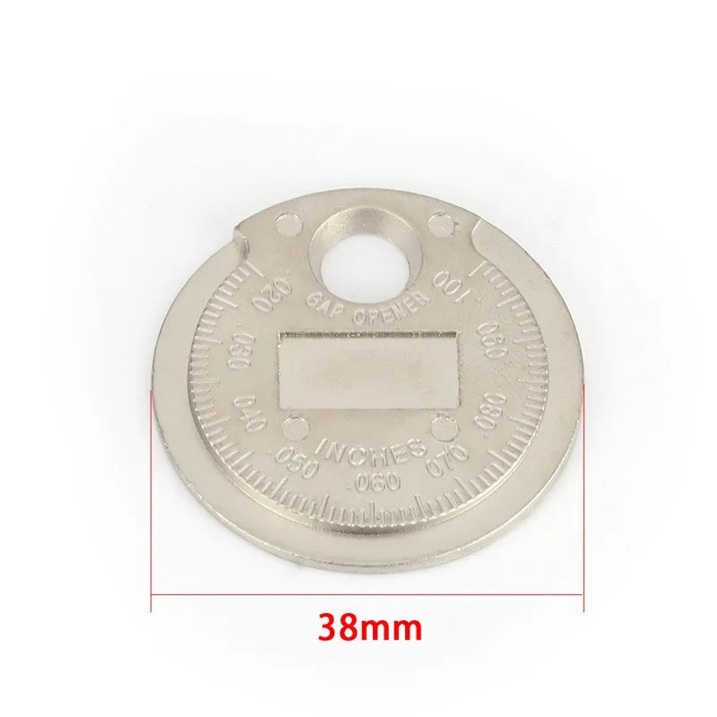 0.6-2.4mm Range Coin-Type Spark Plug Gage Gap Tool Feeler Spark Plug Gap Measurement Tool Easy-To-Read Scale Car Repair Tools Oasis Select WHITE