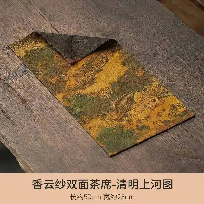 Gauze Double-sided Dry Tea Mat Teapot Mat Chinese Zen Table Flag Tablecloth Tea Mat Tea Ceremony Oasis Select Qingming Festival