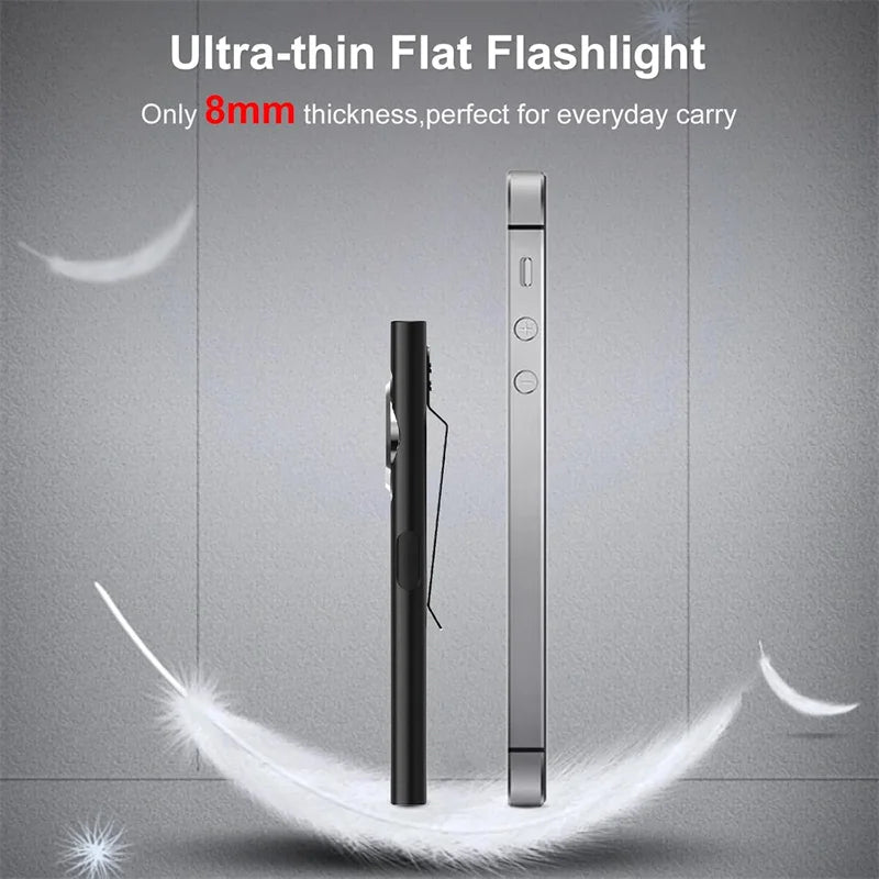 Mini LED Keychain Flashlight Rechargeable EDC Torch with Pen Clip COB Pocket Lantern Work Light with Magnet for Outdoor Camping Oasis Select