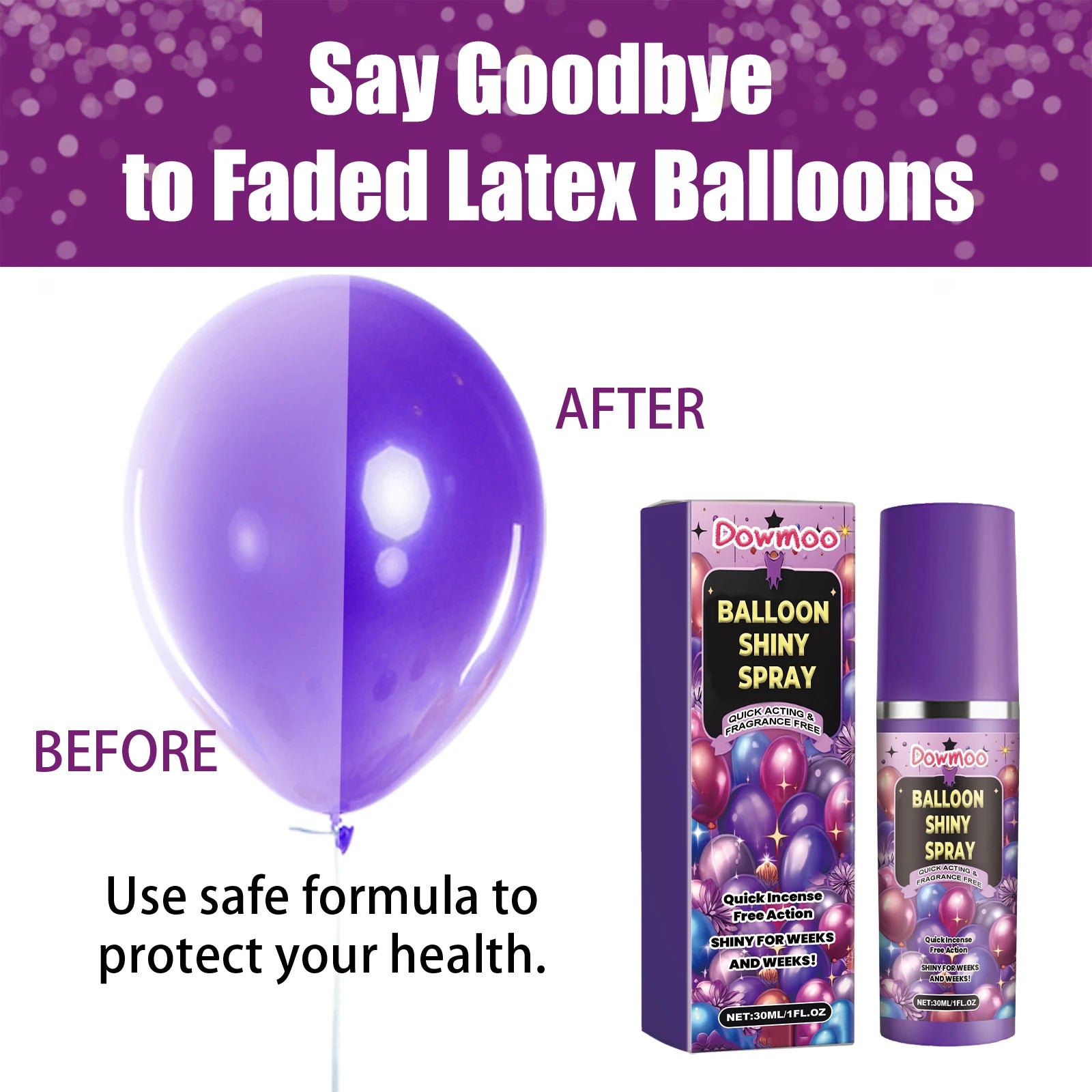 Balloon Shine Spray Gloss Enhancer Anti Oxidation Long Lasting Brightening Latex Balloon Party Decoration Quick Effect Oasis Select