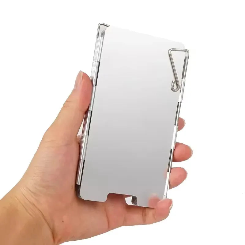 1pcs Outdoor Stove Wind Shield 9 Plates Foldable Camping Windscreen Gas Cooker Wind Deflector, Camping Stove Accessory Oasis Select