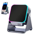5 In 1 Auto-induction Wireless Bluetooth 5.3 Speaker HIFI Sound Portable Phone Holder Speaker with RGB Lights Oasis Select black