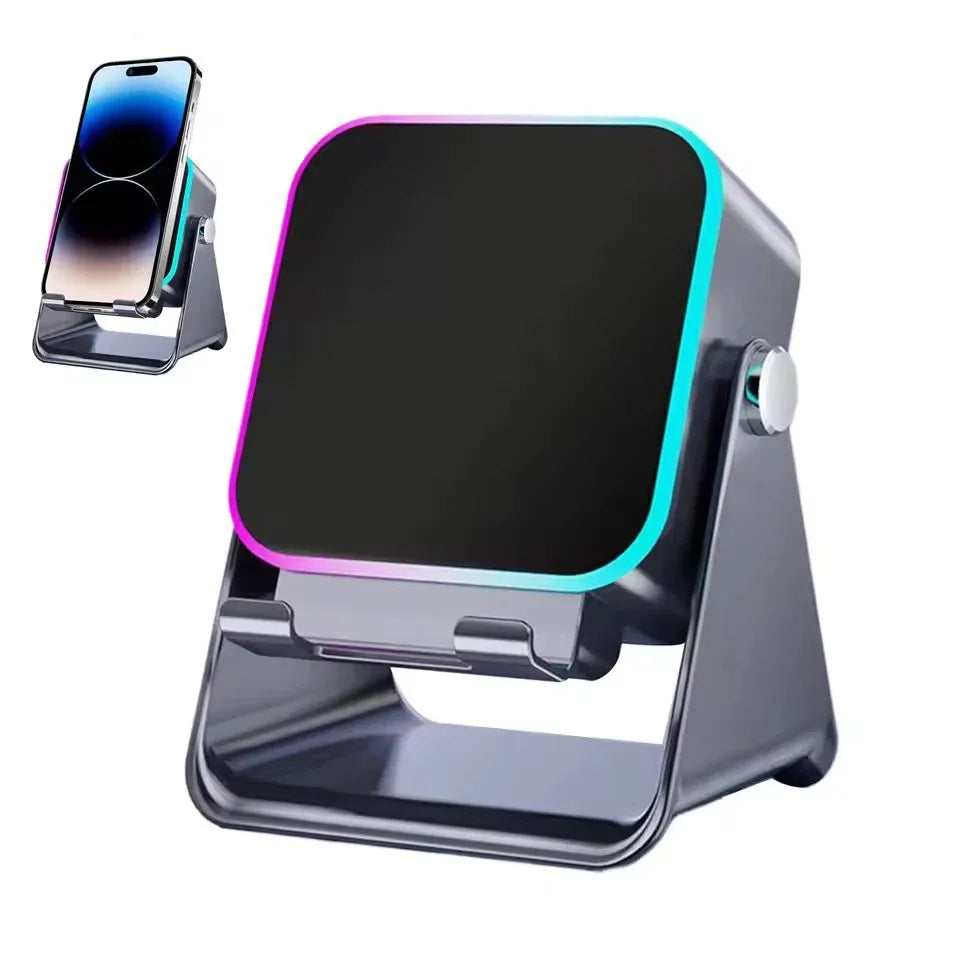 NEW 5 In 1 Portable Bluetooth Phone Holder Auto-induction Wireless Induction Speaker 8 Mode RGB Light Phone Stand Surround Sound Oasis Select black