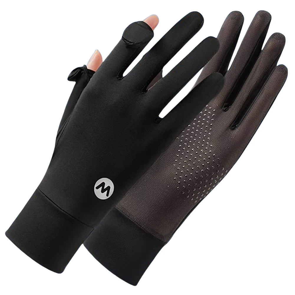 Women's UPF50+ UV Sun Gloves – Ice Silk Touchscreen Cycling UV Sun Protection Gloves Oasis Select Black United States