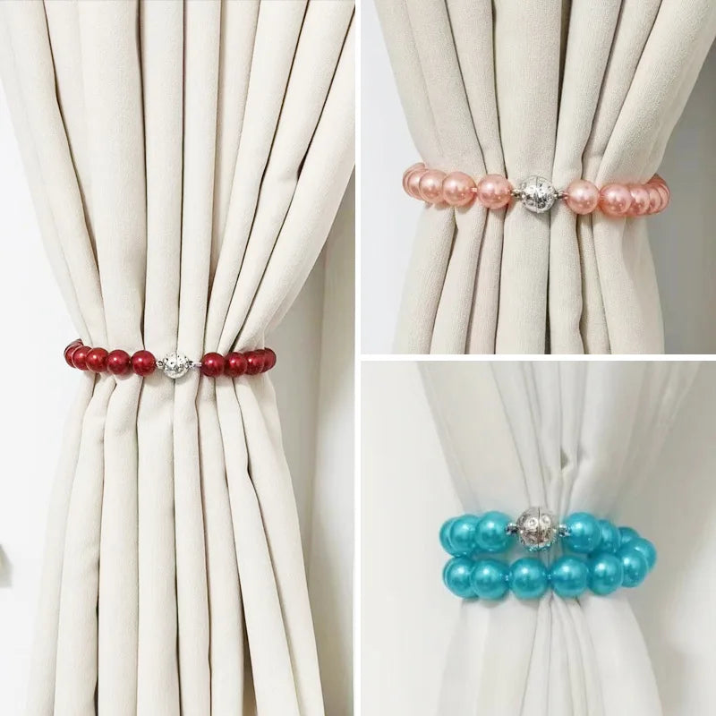 Pearl Magnetic Curtain Tie Backs Curtain Buckle Curtain Rope Holder Hook Curtain Binding Strap Kids Room Decoration Accessories Oasis Select