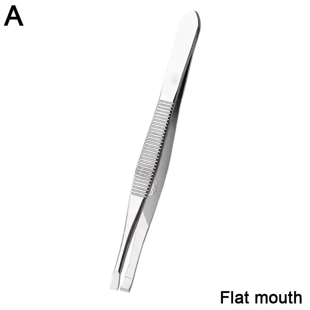 Stainless Steel Convenient Small Tool Eyebrow Pliers Eyebrow Tweezers Professional Eyebrow Hair Removal Tweezer Flat Tip Tools Oasis Select Flat mouth
