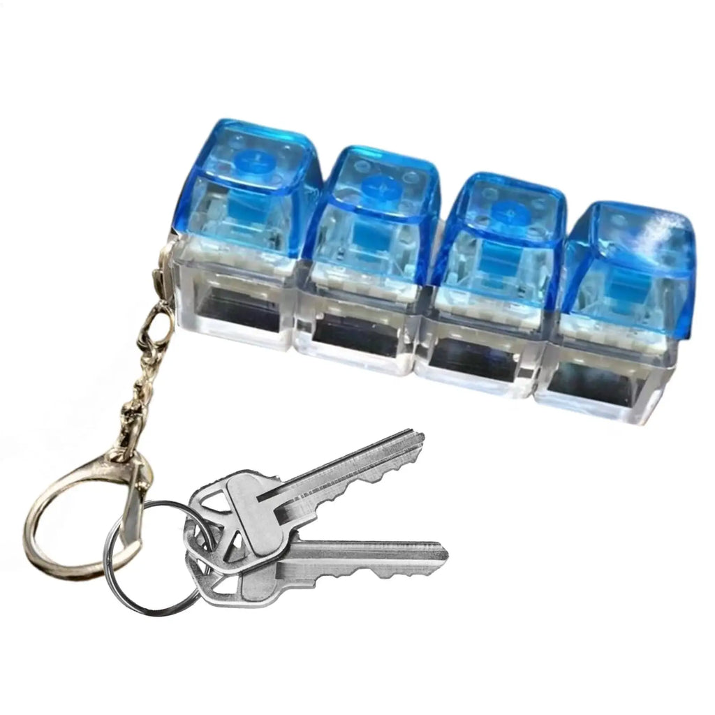 LED Keyboard Key Chain Fidget Toy for Adults Fidget Clicker Decompression Keychains Stress Relief Gadget Interesting Pendant Oasis Select