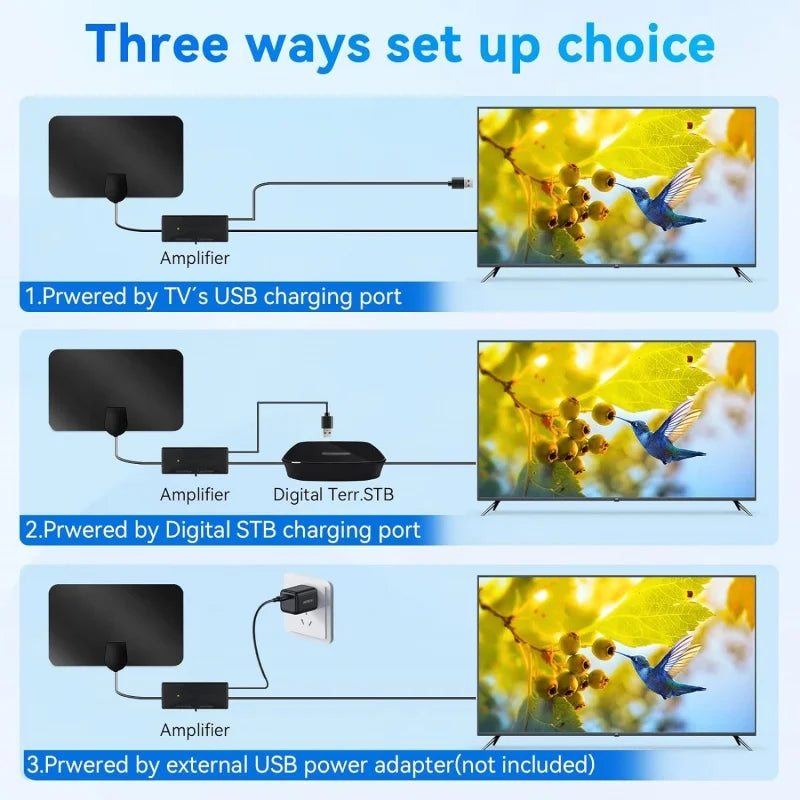 2026 New Indoor HD Digital TV Antenna Mini Mesh TV Antenna 4K 1080P DVB-T2 Antenna Oasis Select