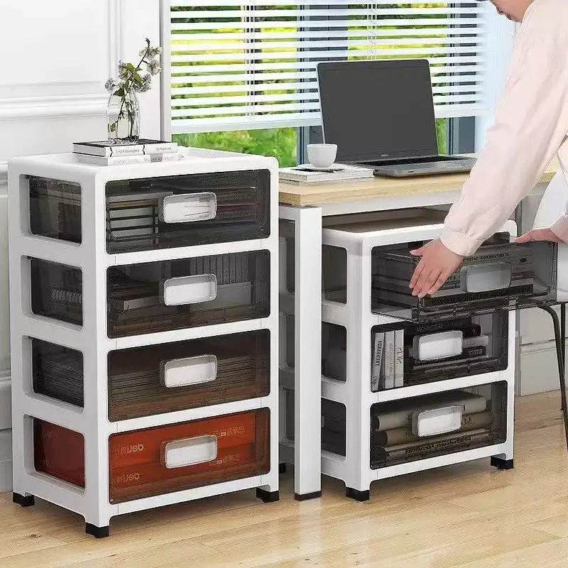 3-6 Tier Storage Cabinet,Large Capacity & Space-Saving Organizer,Transparent Black for Living Room/Bedroom/Study Oasis Select