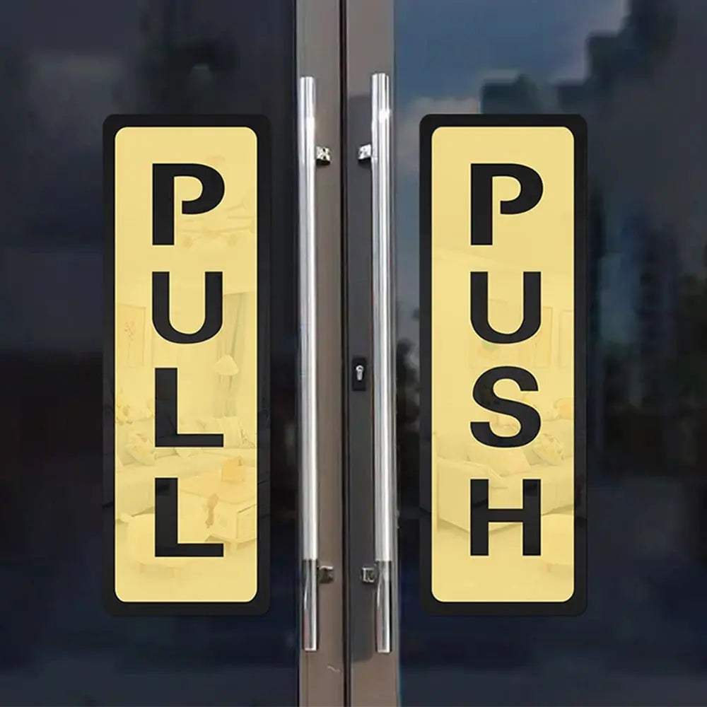 3D Acrylic Push Pull Door Sign Sticker | Self-Adhesive