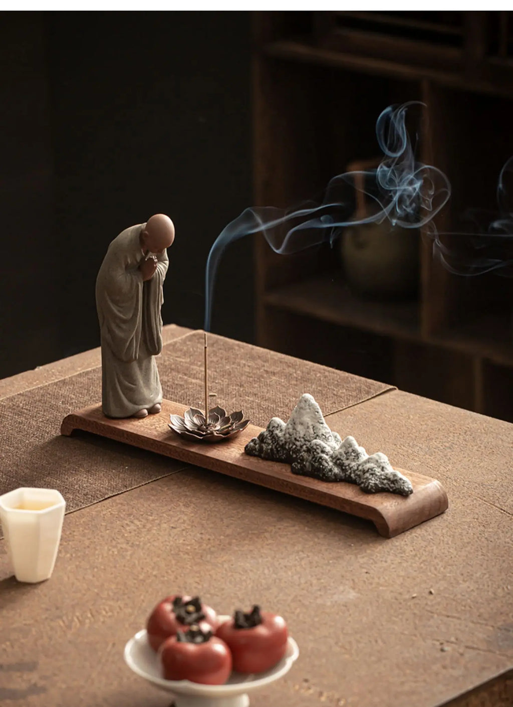 Chinese Zen purple sand little monk decoration home Buddha decorative arts and crafts teahouse tabletop ceramic incense tea pet Oasis Select