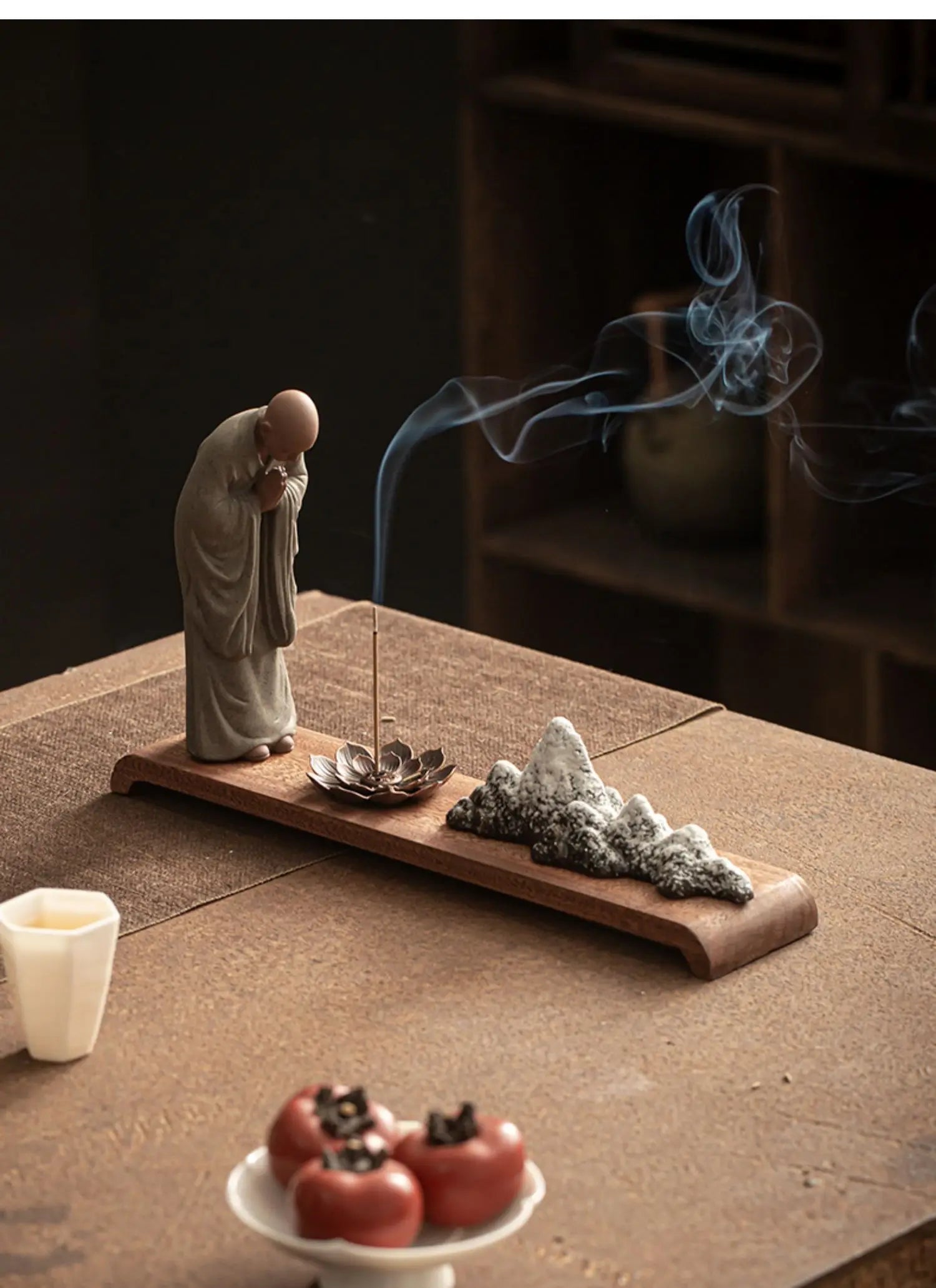 Chinese Zen purple sand little monk decoration home Buddha decorative arts and crafts teahouse tabletop ceramic incense tea pet Oasis Select
