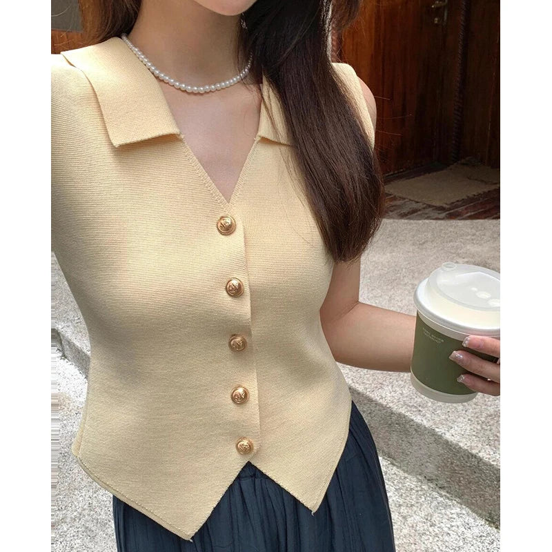 Mock Neck Sleeveless Knit Top for Women Summer Slim Fit Gray Layering Undershirt Casual Korean Style Basic Tank Top Oasis Select Apricot One Size