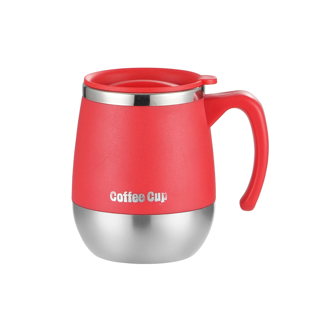500ml Insulated Stainless Steel Coffee Mug with Lid, Double-Wall Vacuum Thermal Cup for Hot and Cold Drinks, for Home, Outdoor Oasis Select Red 500ml