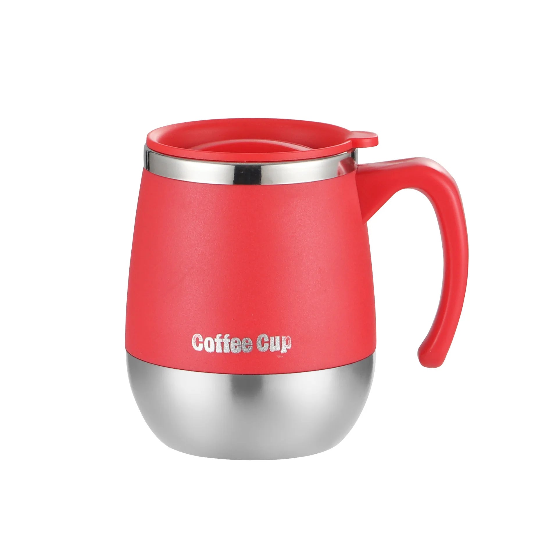500ml Insulated Stainless Steel Coffee Mug with Lid, Double-Wall Vacuum Thermal Cup for Hot and Cold Drinks, for Home, Outdoor Oasis Select Red 500ml