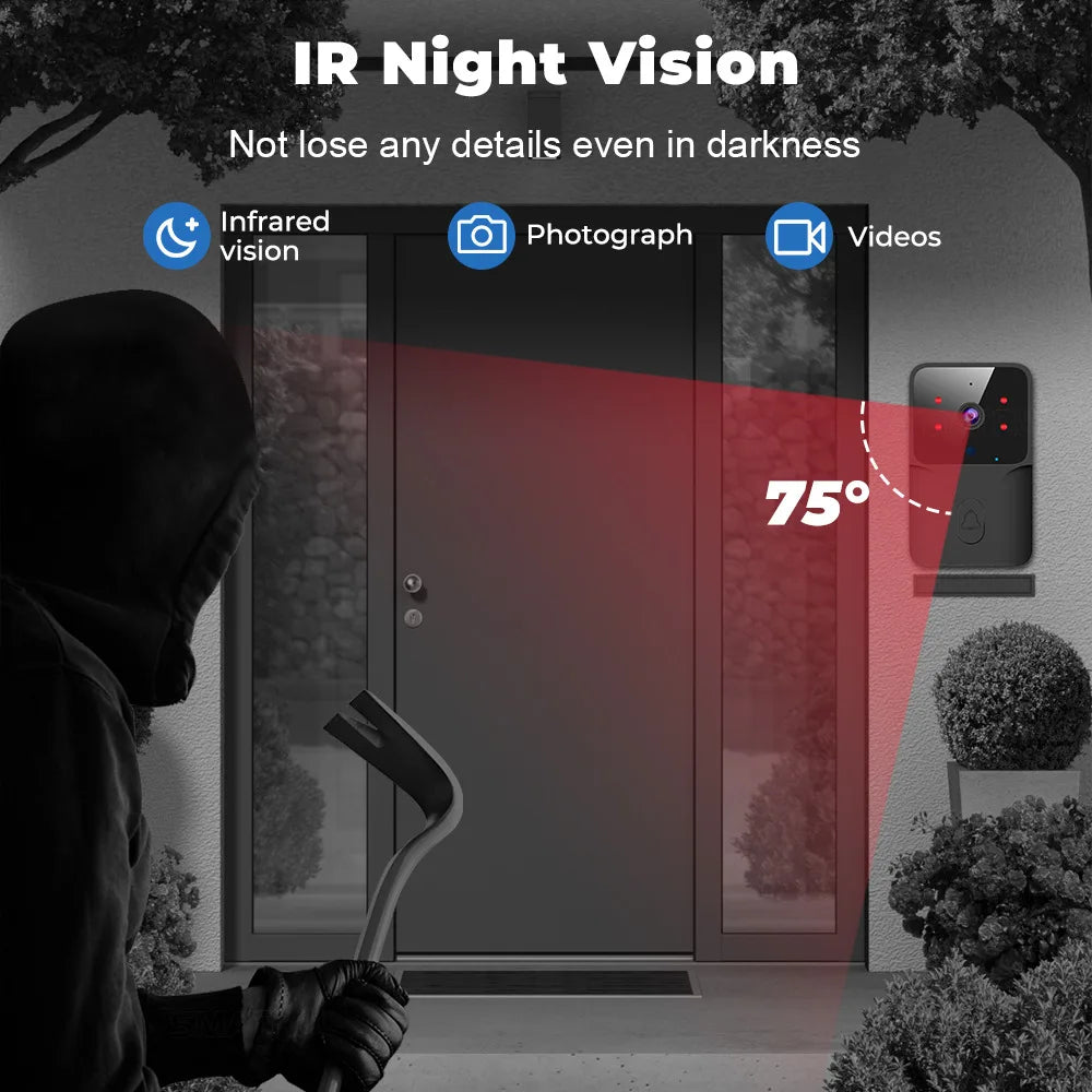 Works with tuya Wifi Doorbell Outdoor HD Camera Anti-Theft Night Vision Home Monitor Door Phone Voice Intelligent Door Bell Oasis Select