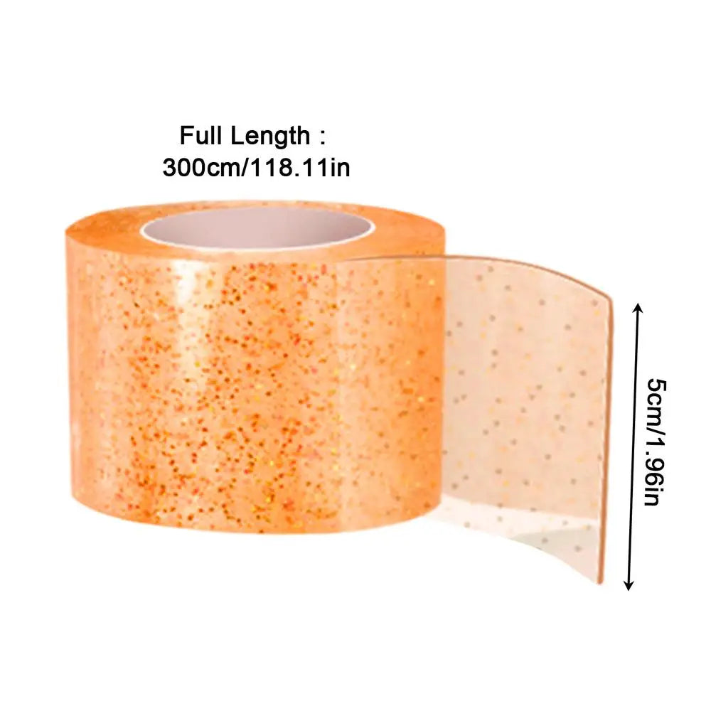 Adhesive Blowable Bubble Tapes Diy Craft Making Pinch Bubbles Colorful Glitter Double-Sided High Sticky Nano Bubble Tape Oasis Select Orange