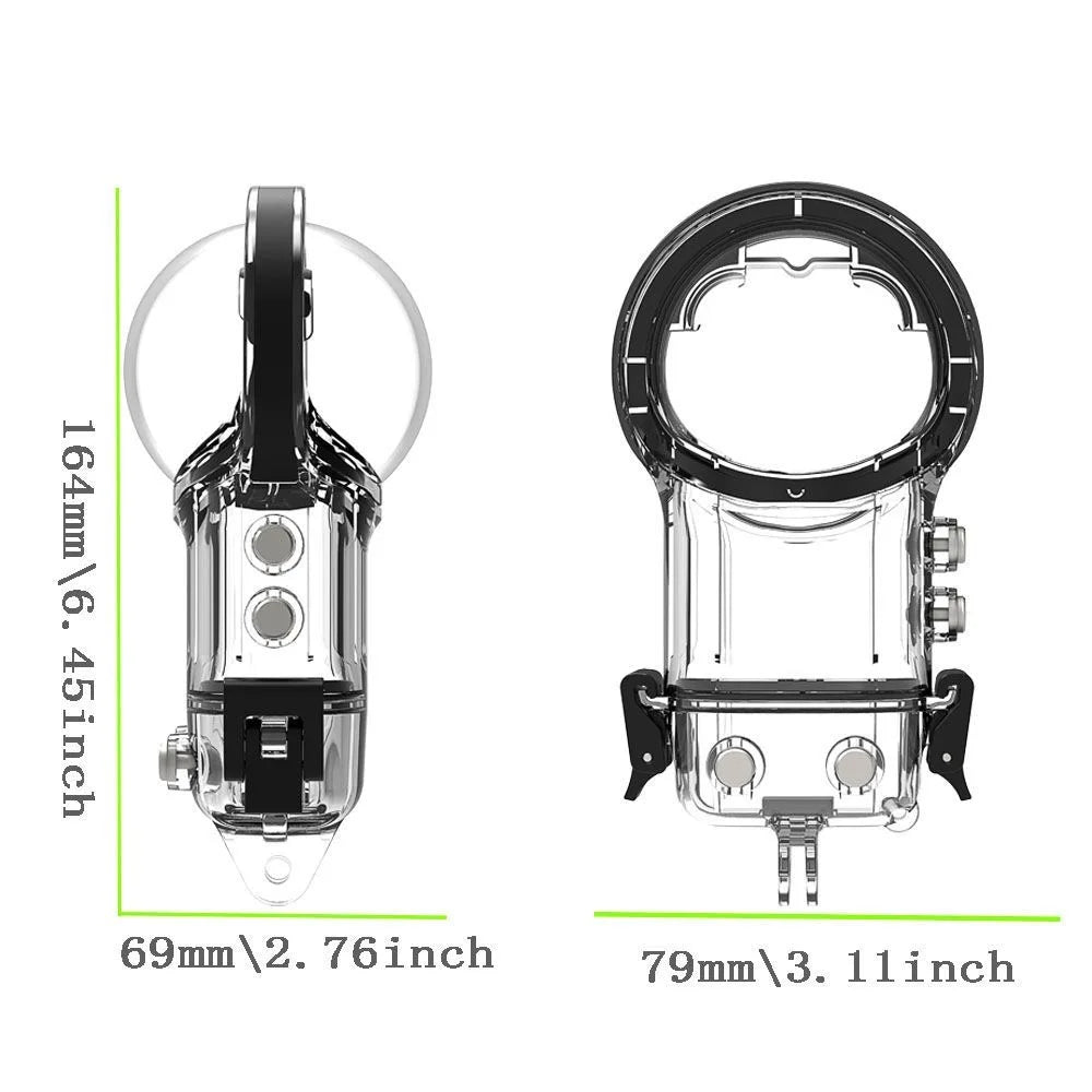 50M Waterproof Dive Case for Insta360 X5 X4 X3 Housing