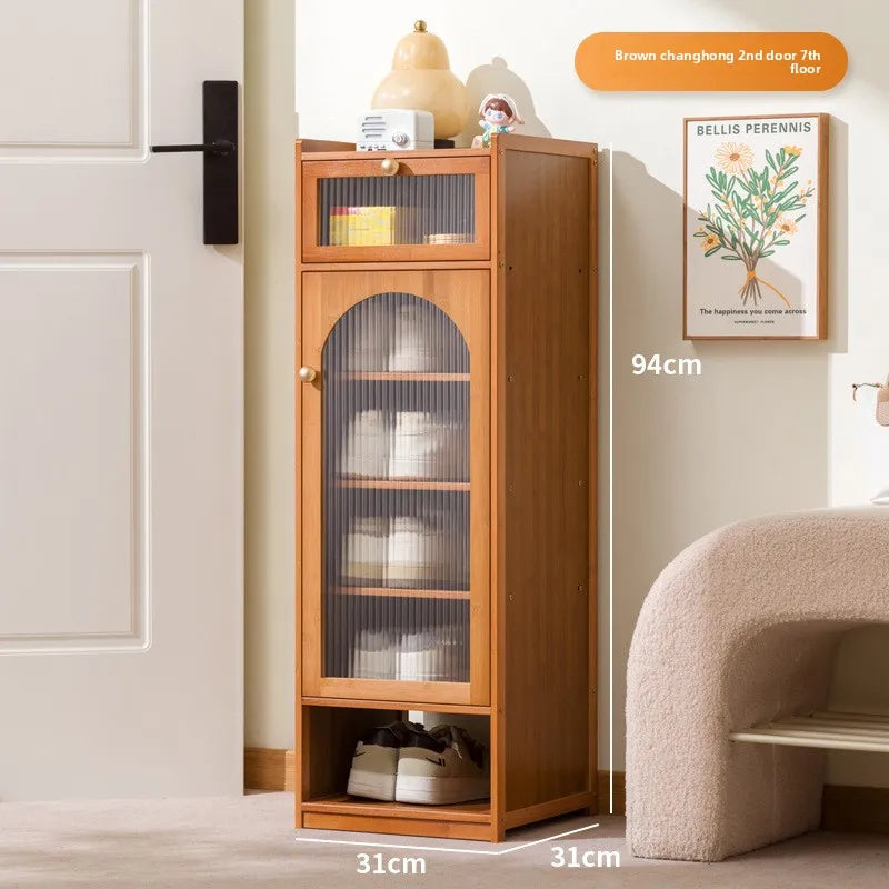 Shoe cabinet storage artifact space-saving indoor entrance small narrow shoe rack 2025 new dust-proof storage cabinet Oasis Select Brown seven-drawer 1