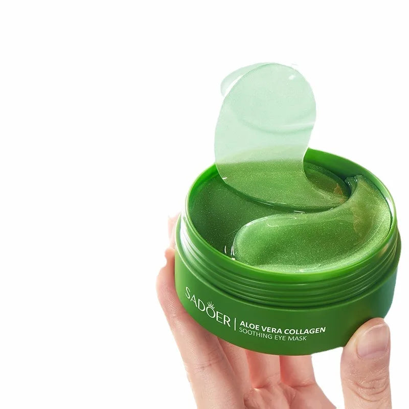 60 Pieces of Aloe Vera Collagen Eye Mask Moisturizing Firming , Bright and Transparent Eye Mask Patches, Suitable for All Skin Oasis Select
