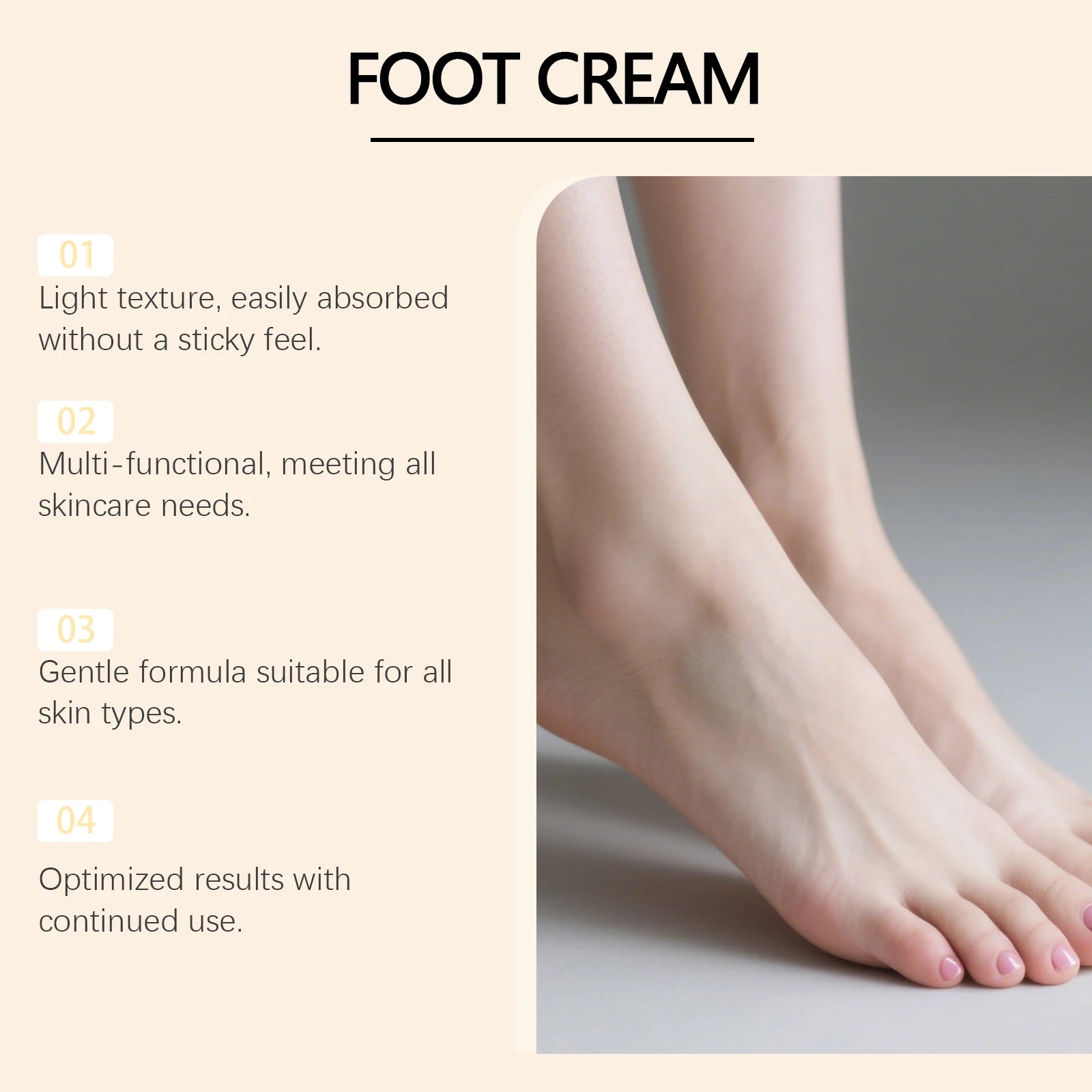 Foot Moisturizing Cream Moisturizing Relaxing Foot Care Nourishing Anti-Cracked Smoothing Softens Cuticles Daily Foot Care Oasis Select