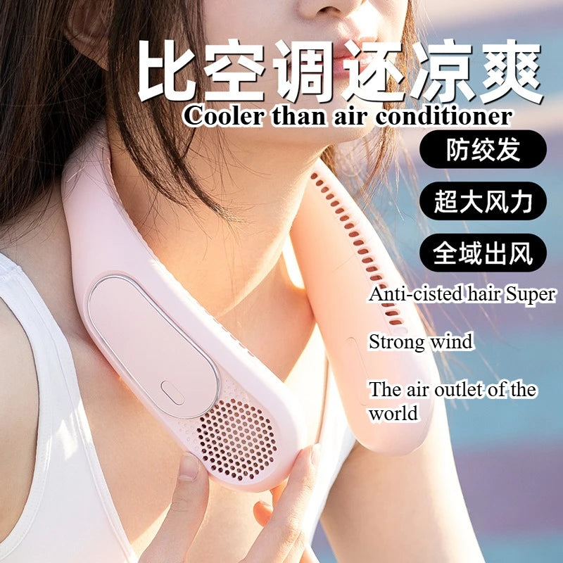 URGGU Neck Fan – 3-Speed Wearable Bladeless Cooling Fan