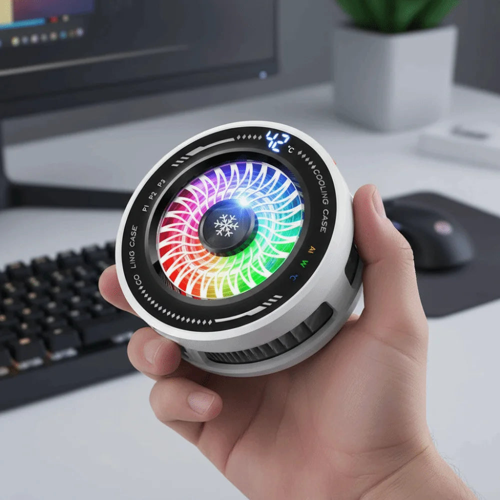 AI Smart Temp Control Magnetic Mobile Phone Cooler 4 Modes RGB Colorful Semiconductor Freezing Gaming Radiator Tablet Heat Sinks Oasis Select