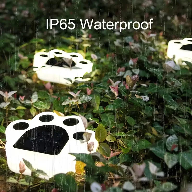 4-12PCS LED Solar Outdoor Light Waterproof Animal Paw Print Lamp for Garden Lawn Patio Summer Camping Home Decoration Oasis Select
