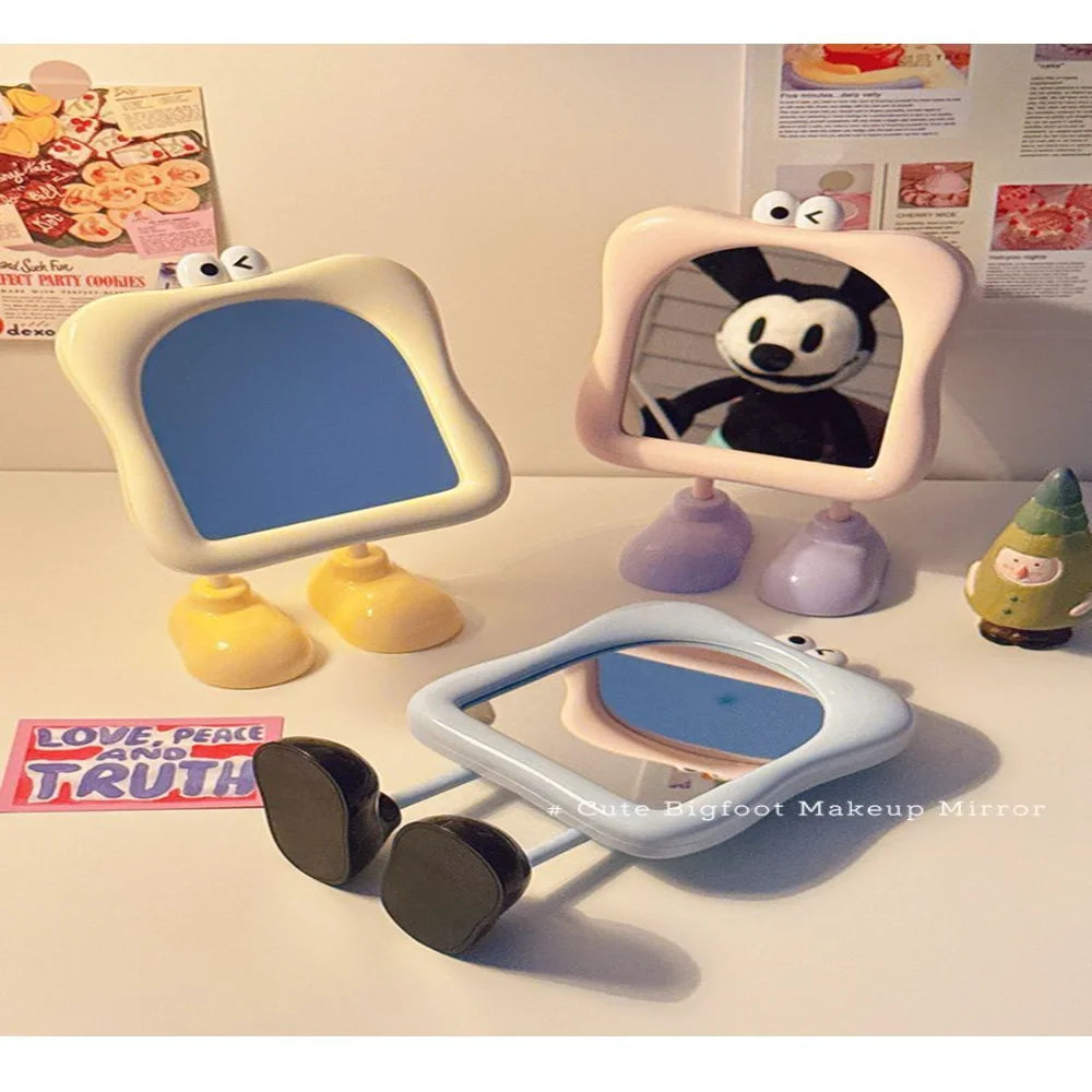 Cartoon Big Foot Tabletop Makeup Mirror | Kawaii Vanity